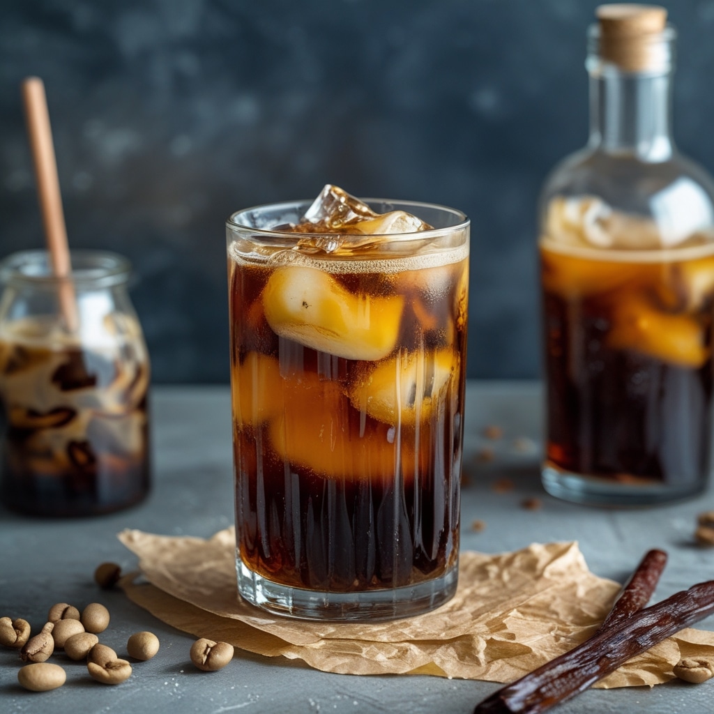 Cold Brew Coffee with Vanilla Bean Syrup