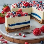 Red, White, and Blue Layered Cheesecake