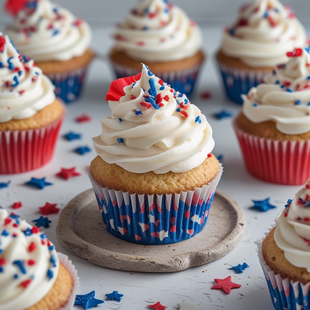 Patriotic Cupcakes with Cream Cheese Frosting