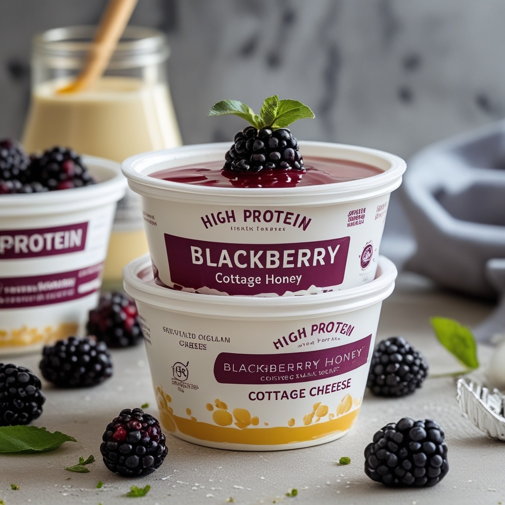 High Protein Blackberry Honey Cottage Cheese Cups