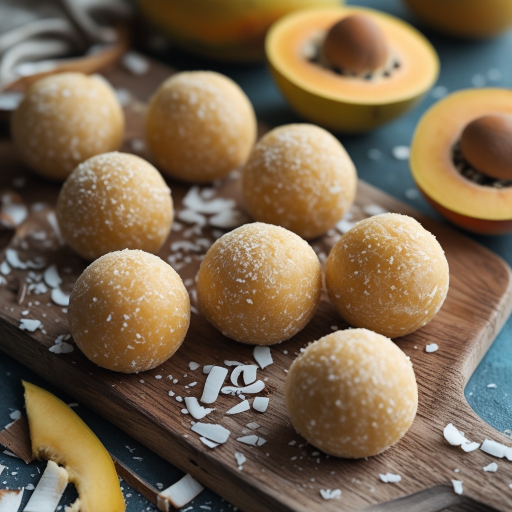 Frozen Papaya Coconut Protein Bites