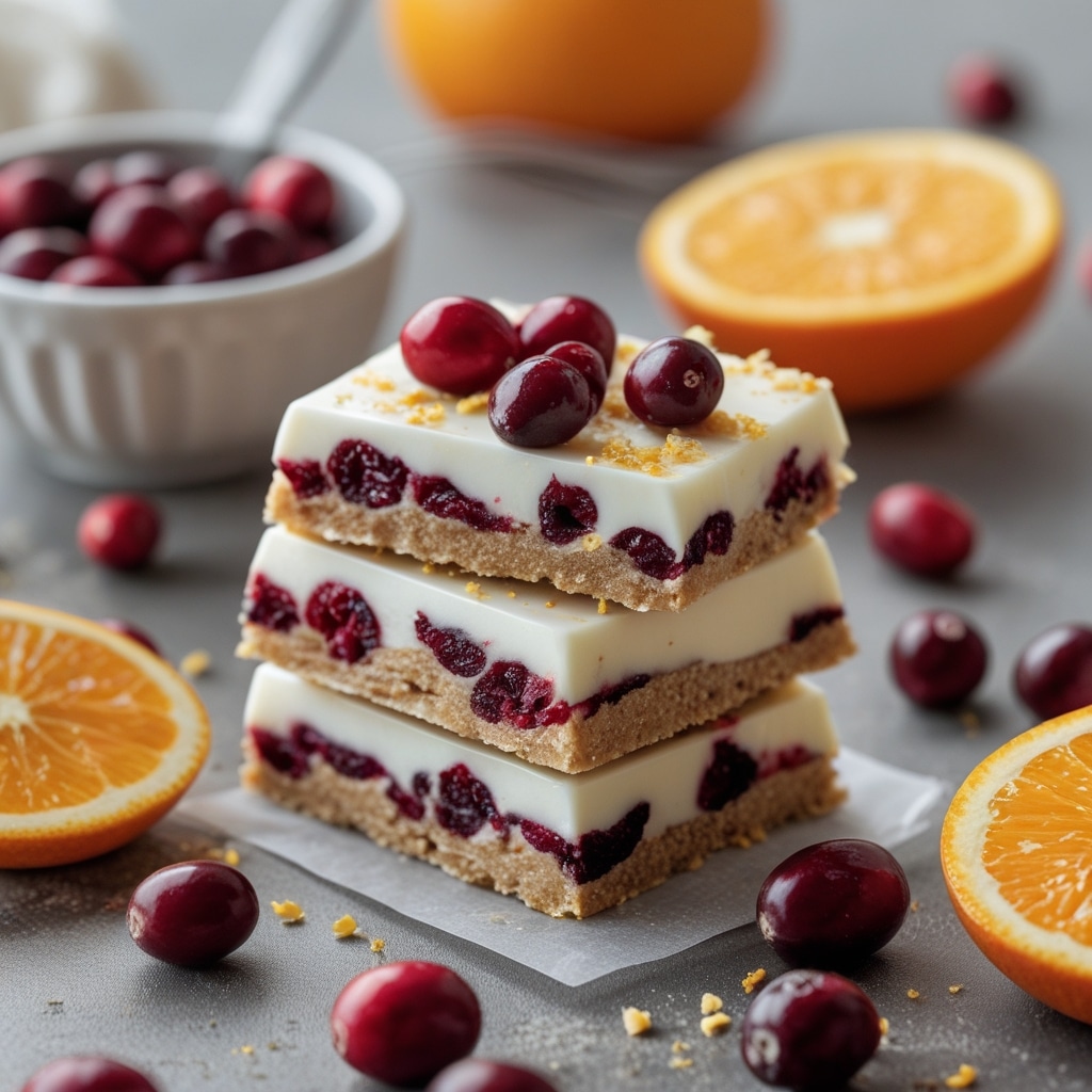 High Protein Cranberry Orange Yogurt Bars