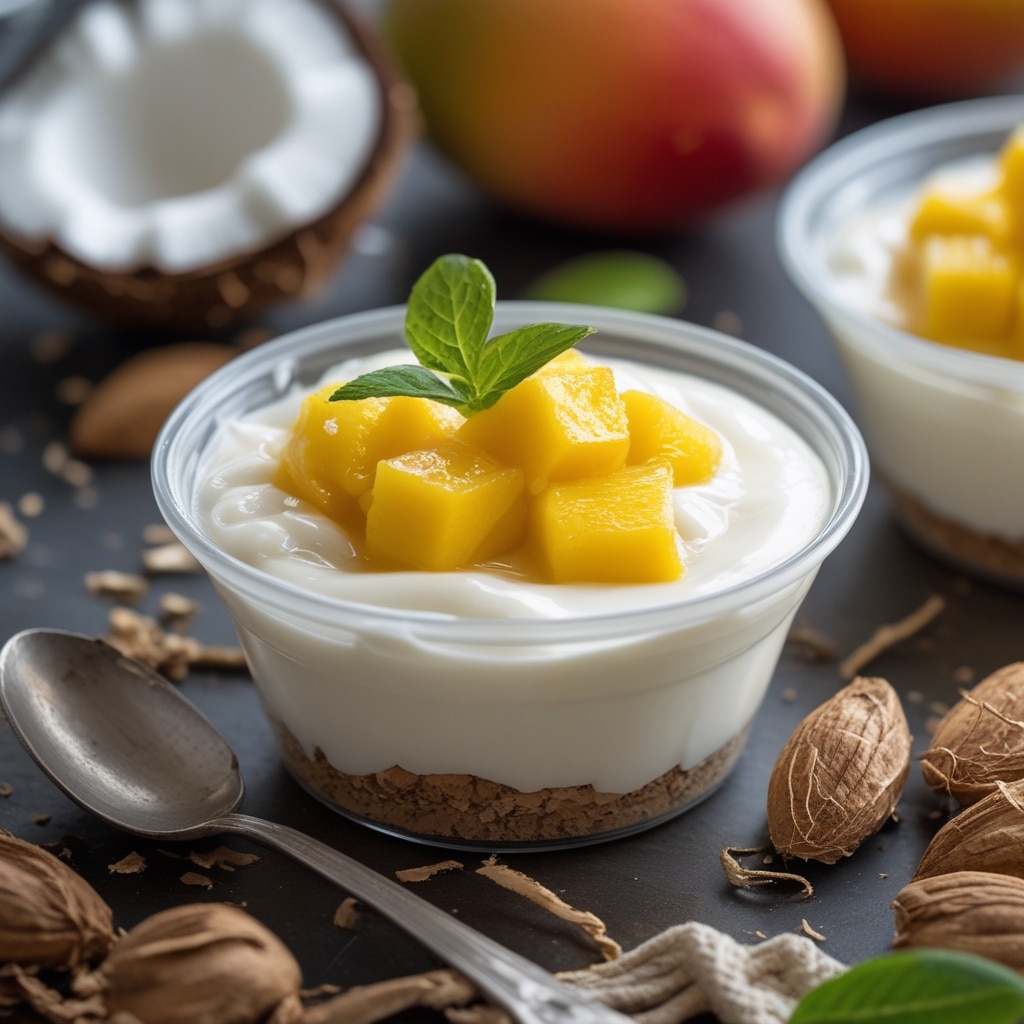 High Protein Mango Coconut Yogurt Cups