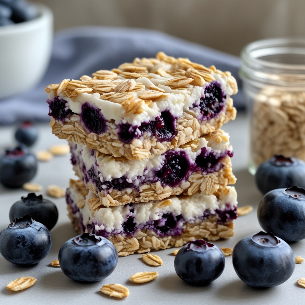 High Protein Blueberry Oat Cottage Cheese Bars