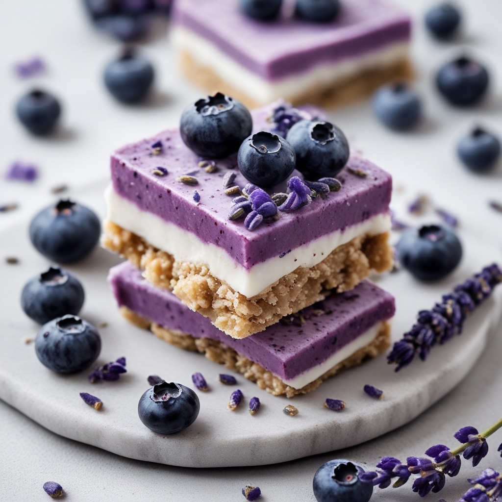 High Protein Blueberry Lavender Yogurt Bars
