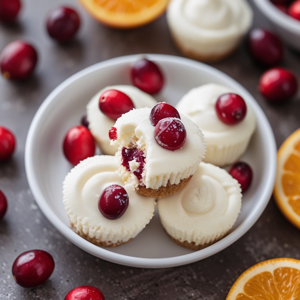 High Protein Cranberry Orange Cheesecake Bites