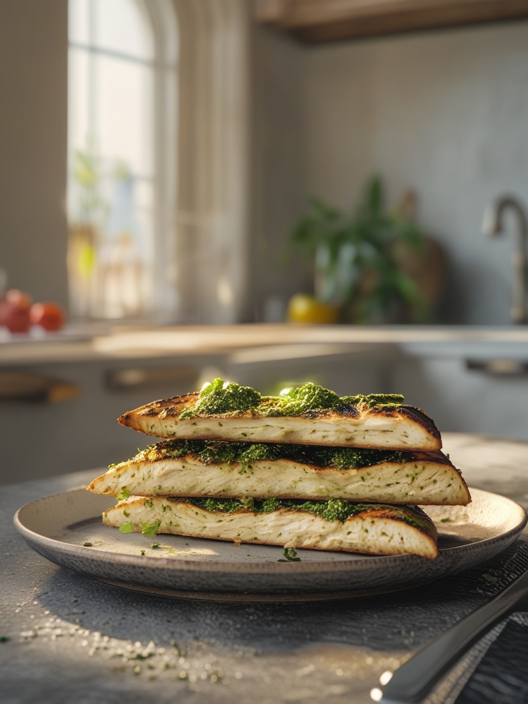 Savory Grilled Pesto Chicken Flatbread
