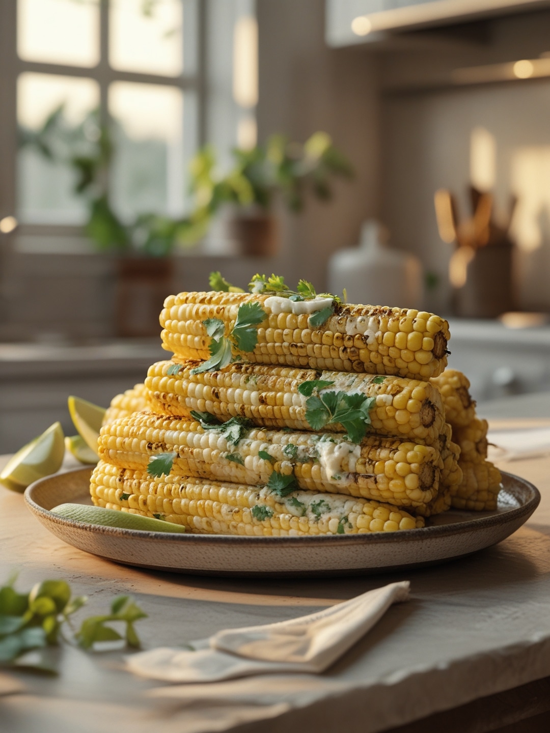 Grilled Corn with Cilantro-Lime Butter