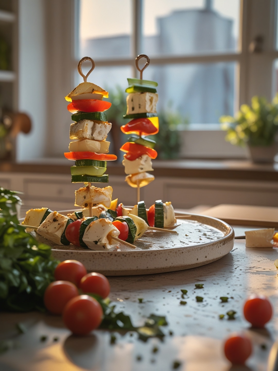 Labor Day Veggie and Cheese Kebabs