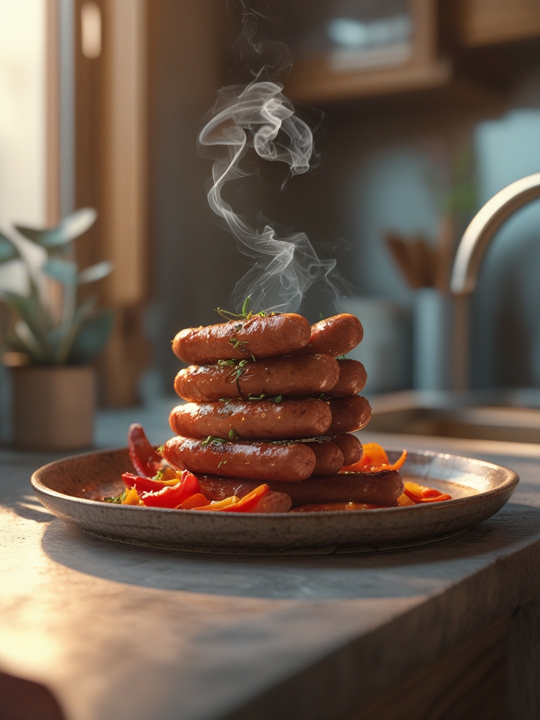 Savory Grilled Sausages with Bell Peppers