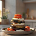 Grilled Eggplant with Tomato and Mozzarella