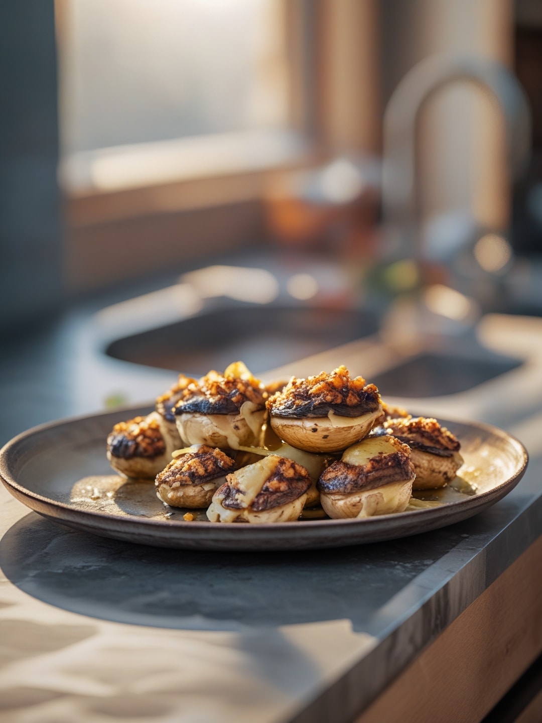 Grilled Stuffed Mushrooms with Cheese