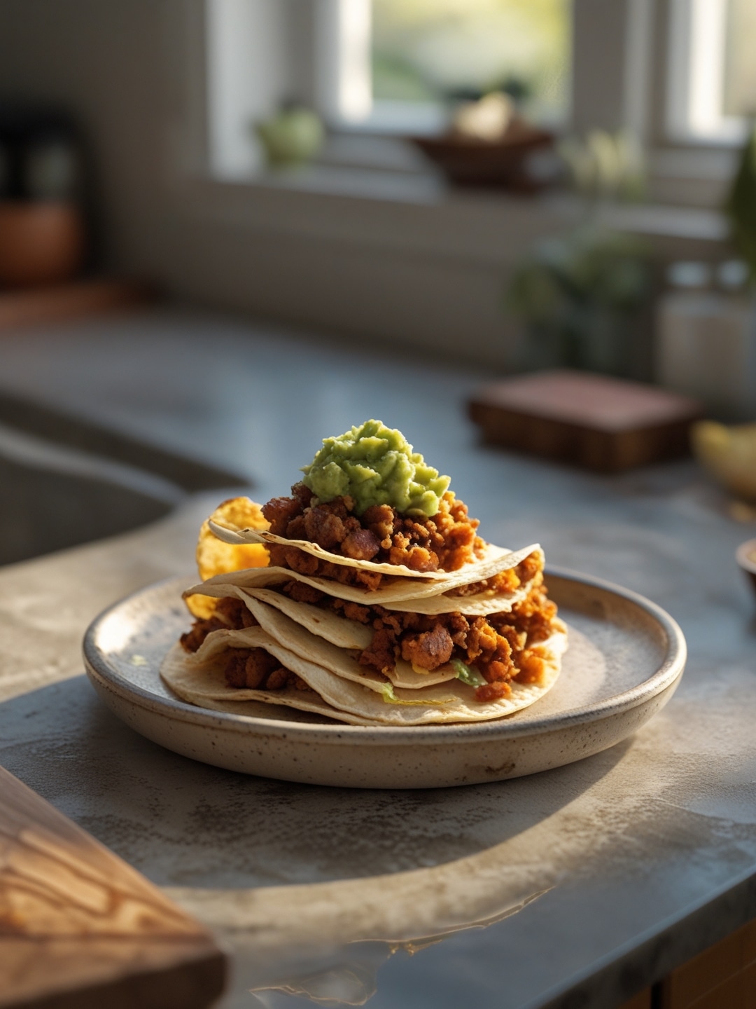 Guacamole and Chorizo Tacos for Flavor