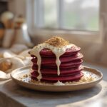 Red Velvet Pancakes with Cream Cheese Drizzle