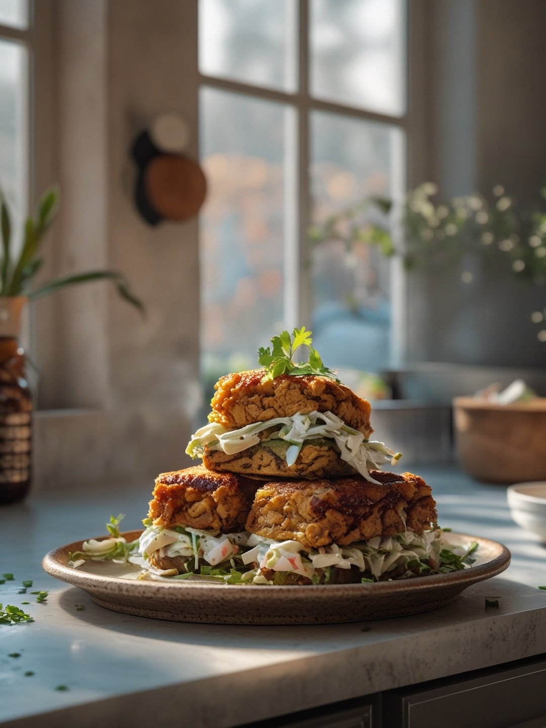 Vegan BBQ Jackfruit Sliders with Creamy Slaw