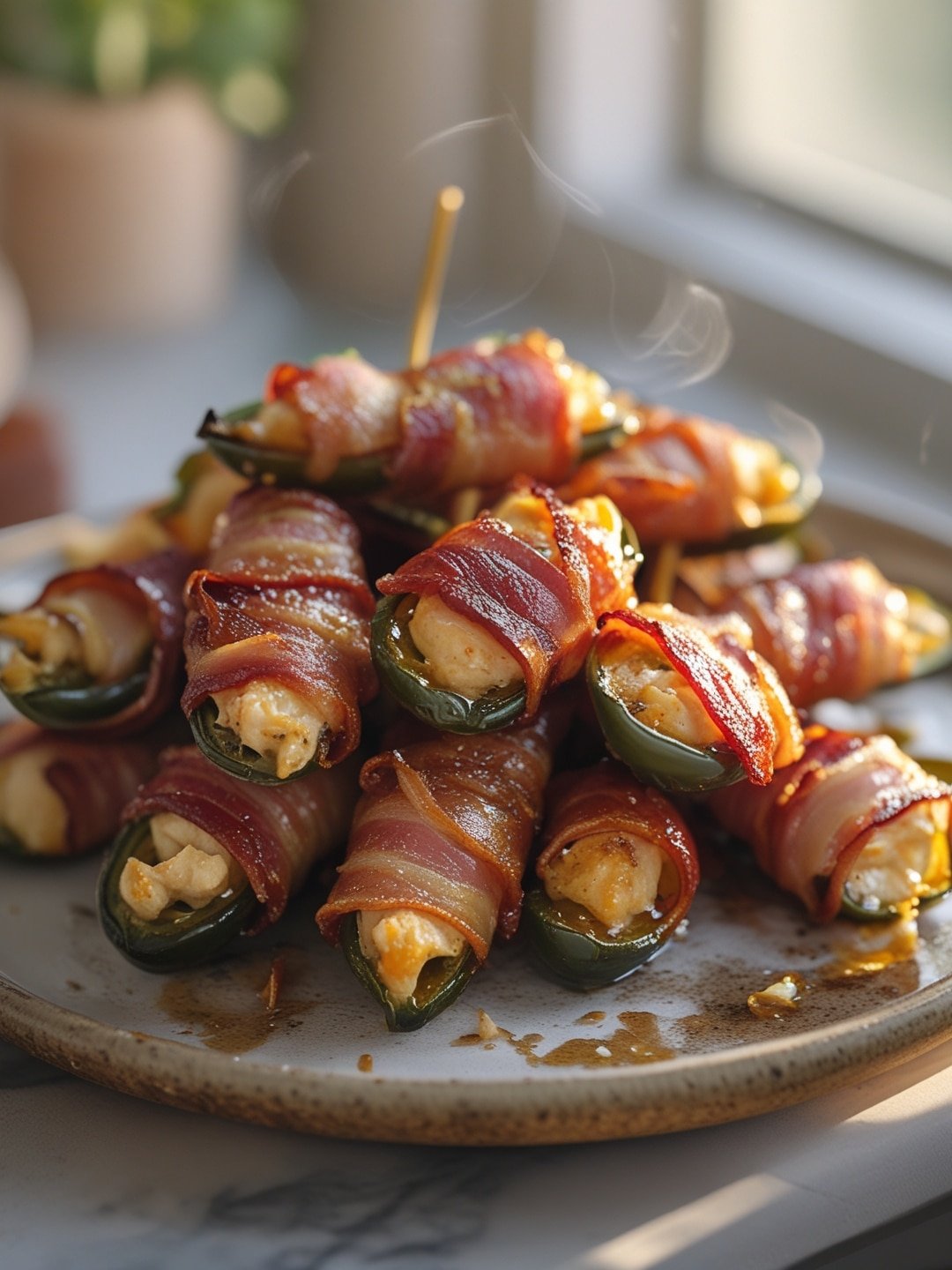 BBQ Bacon-Wrapped Jalapeño Poppers