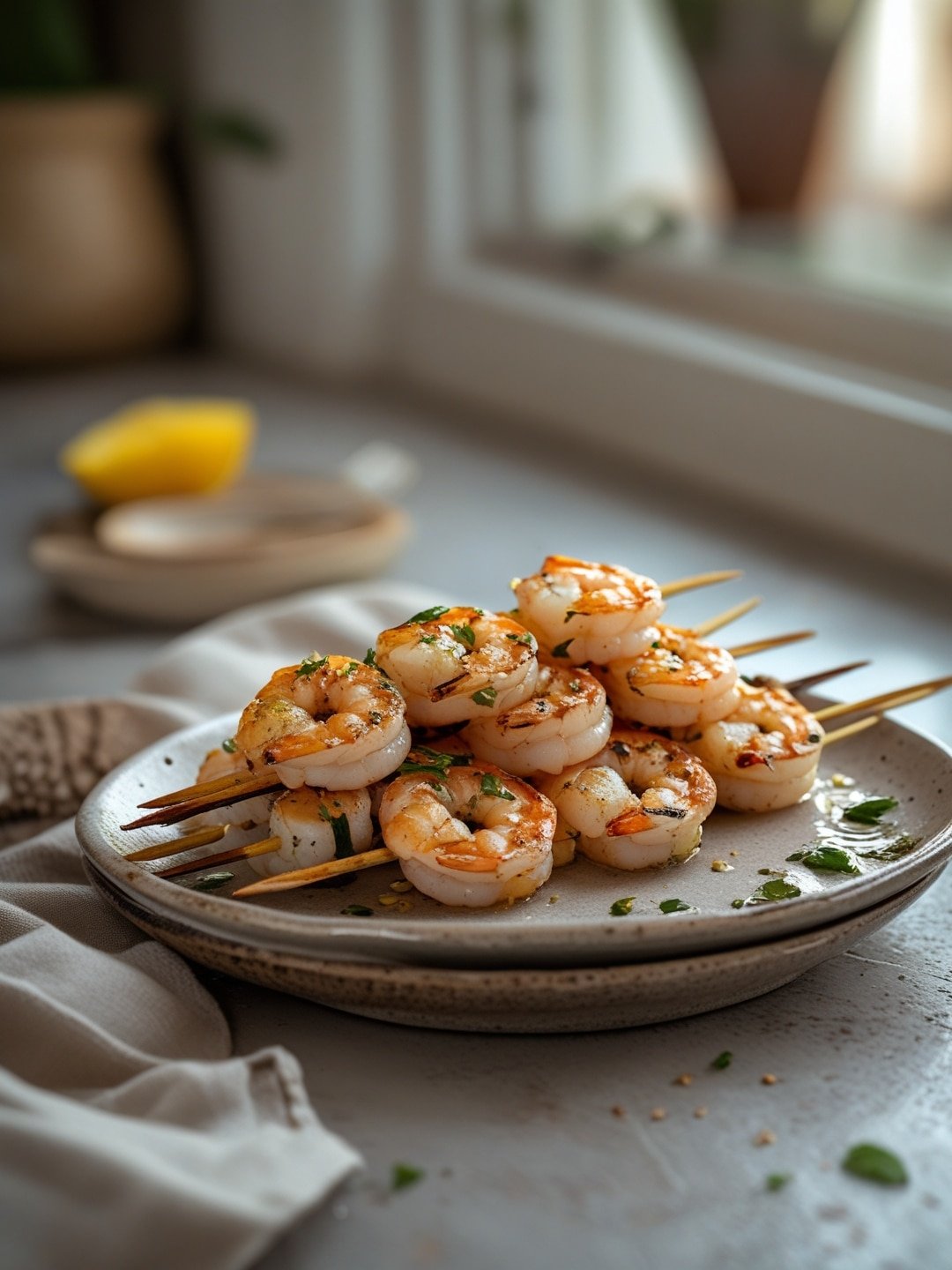 Easy Grilled Shrimp Skewers with Garlic and Herbs