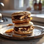 S'mores Cheeseburger with Chocolate Sauce