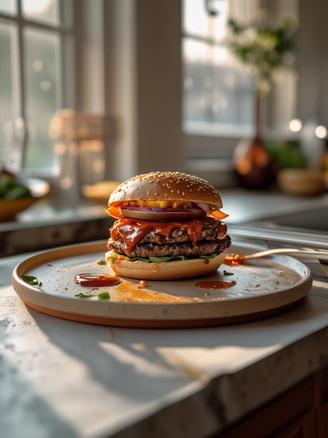 Ultimate BBQ Cheeseburger with Smoky Sauce
