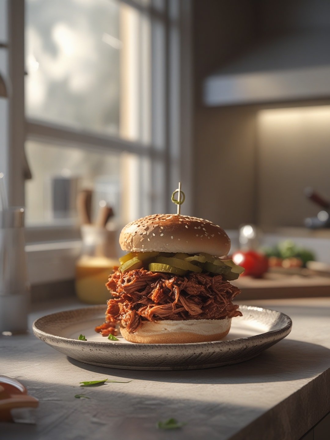 BBQ Pulled Pork Cheeseburger