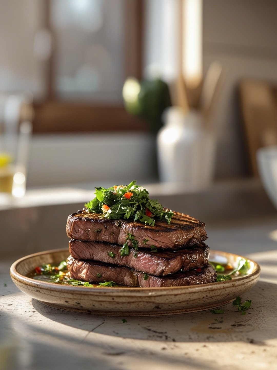 Savory Grilled Flat Iron Steak with Chimichurri
