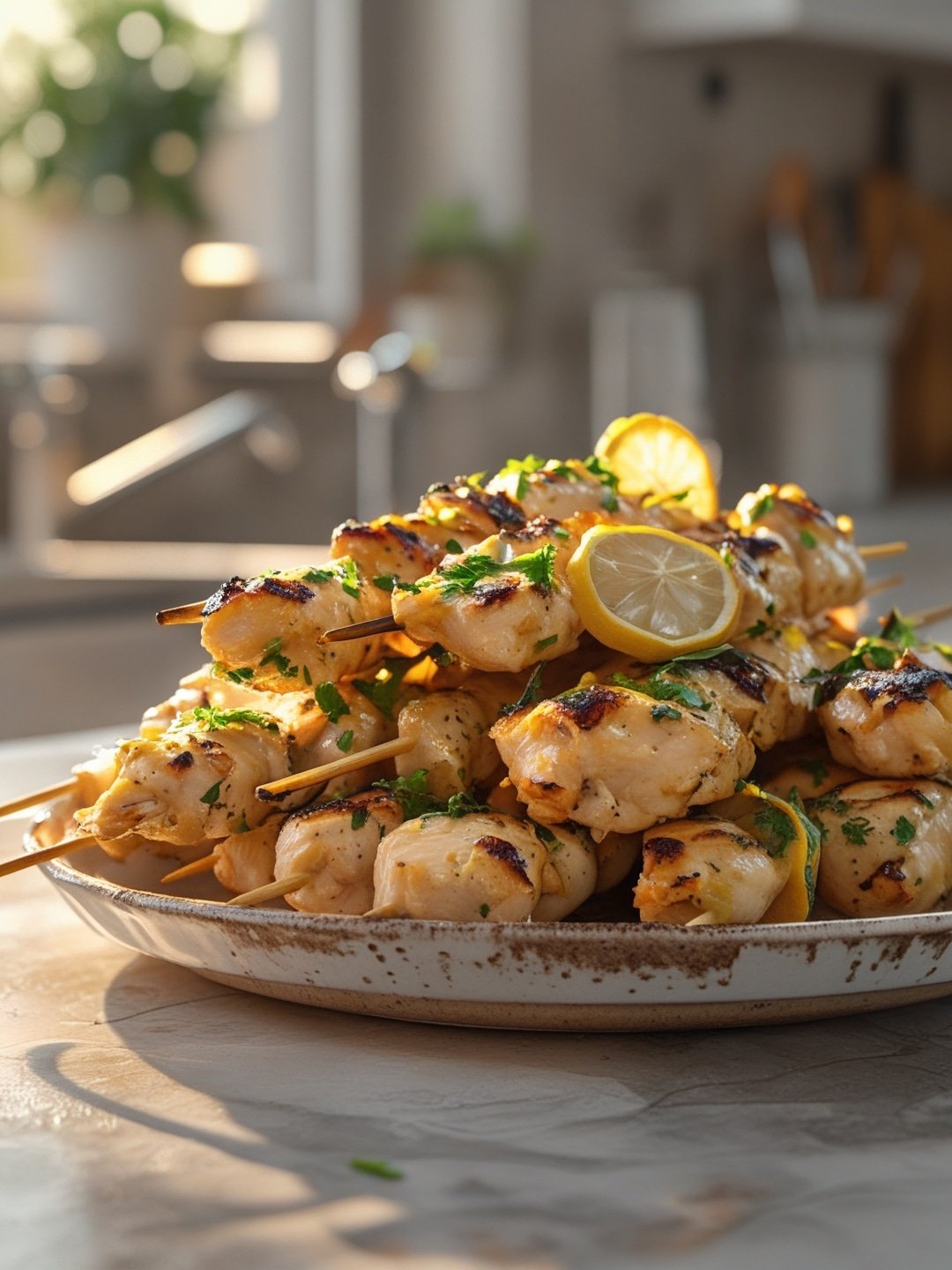 Grilled Lemon Herb Chicken Skewers