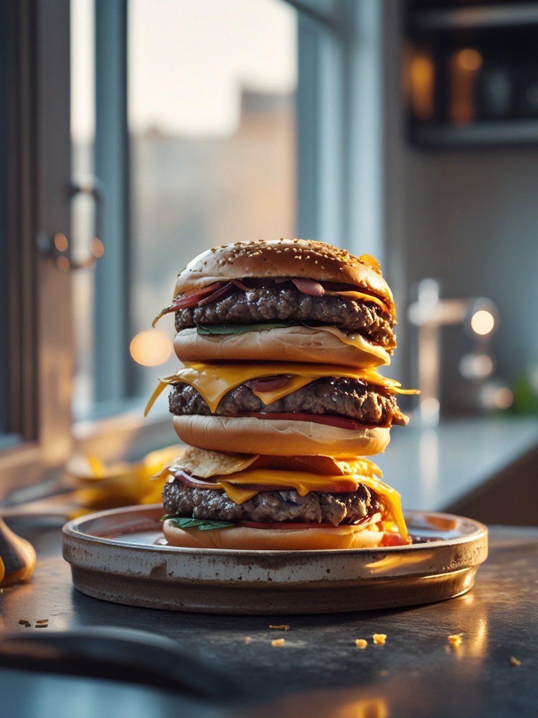 Double-Stack Truffle Cheeseburger for Indulgence