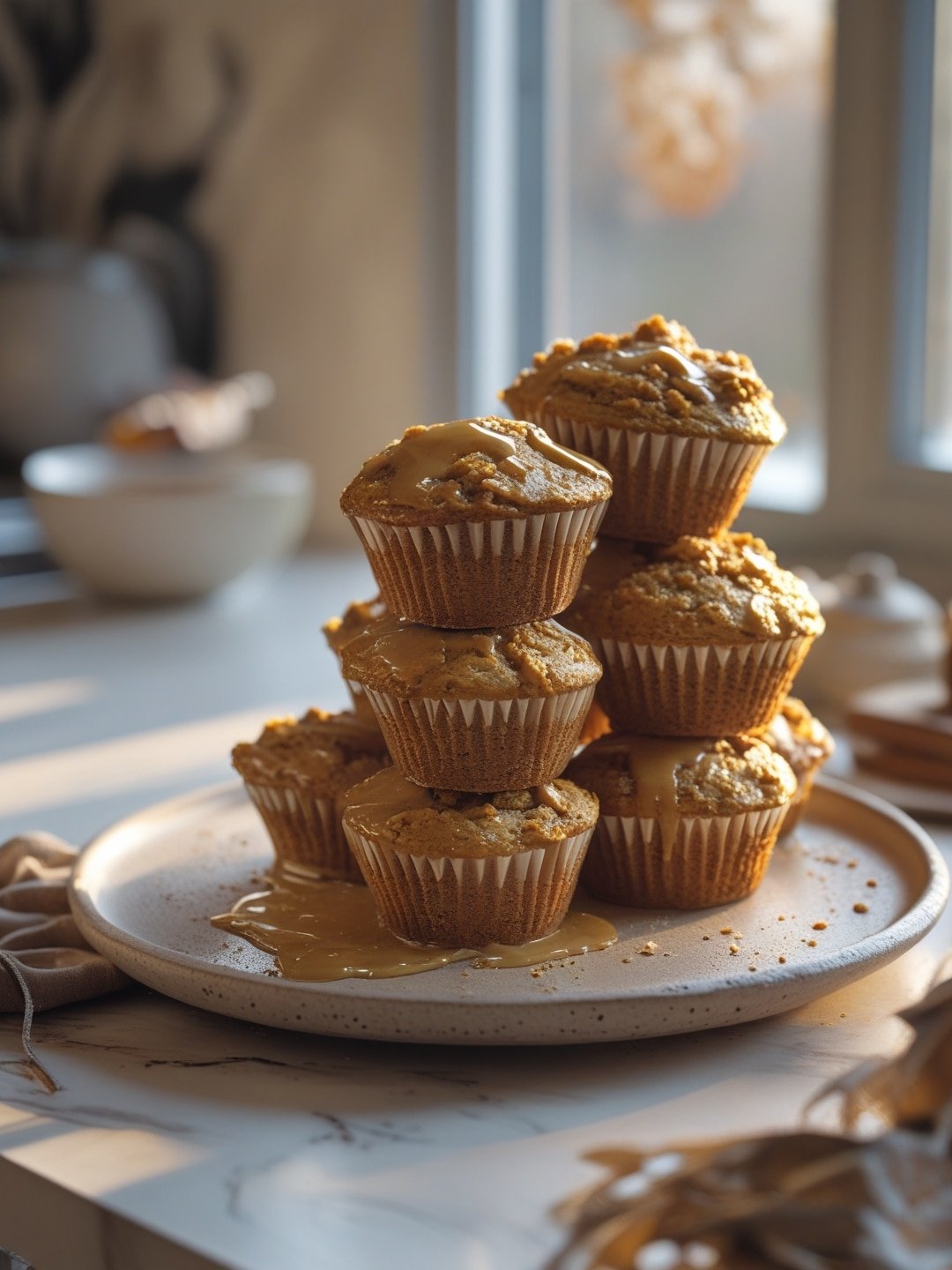 Pumpkin Spice Muffins with Maple Glaze