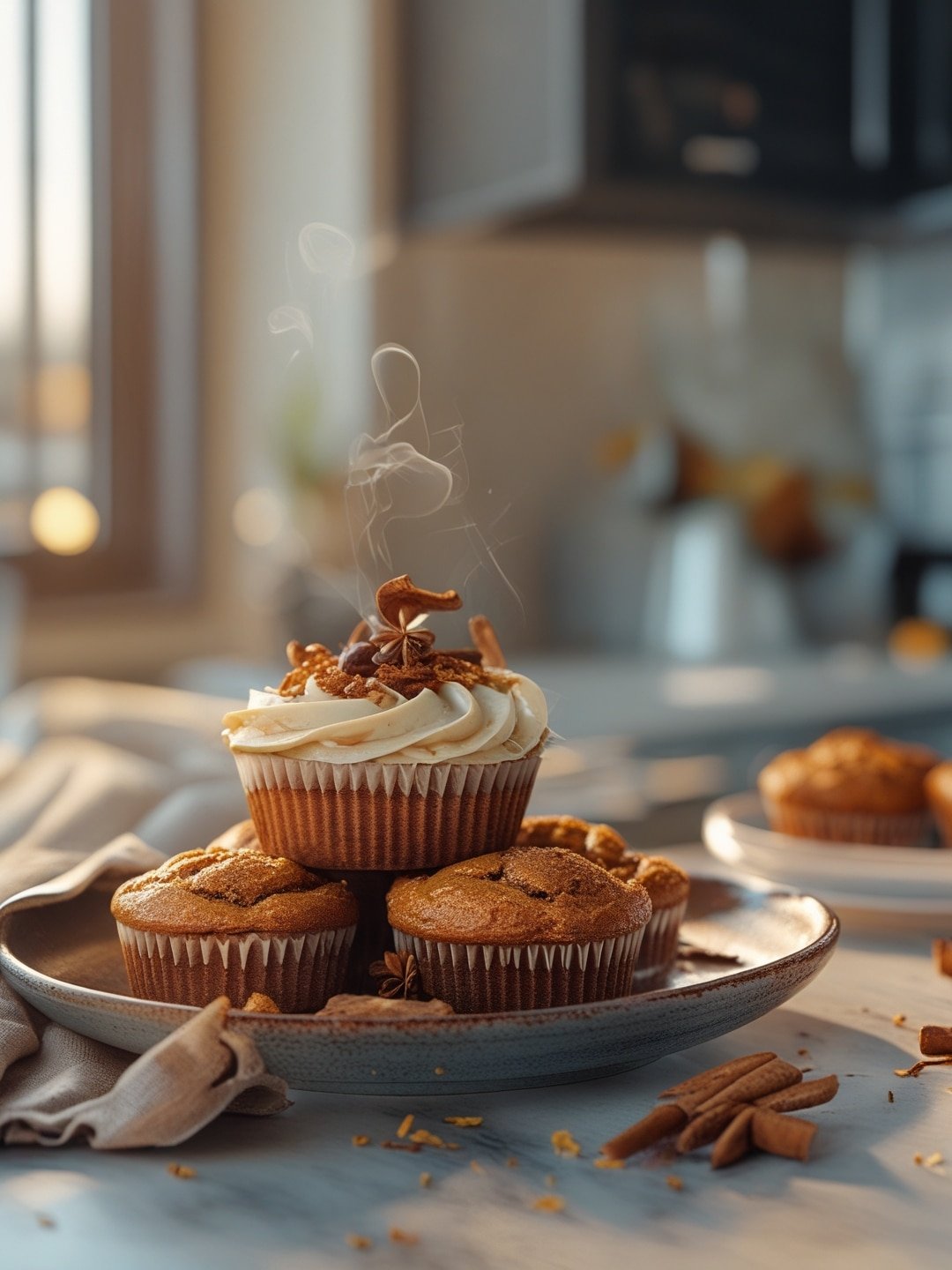 Spiced Cider and Gingerbread Muffins